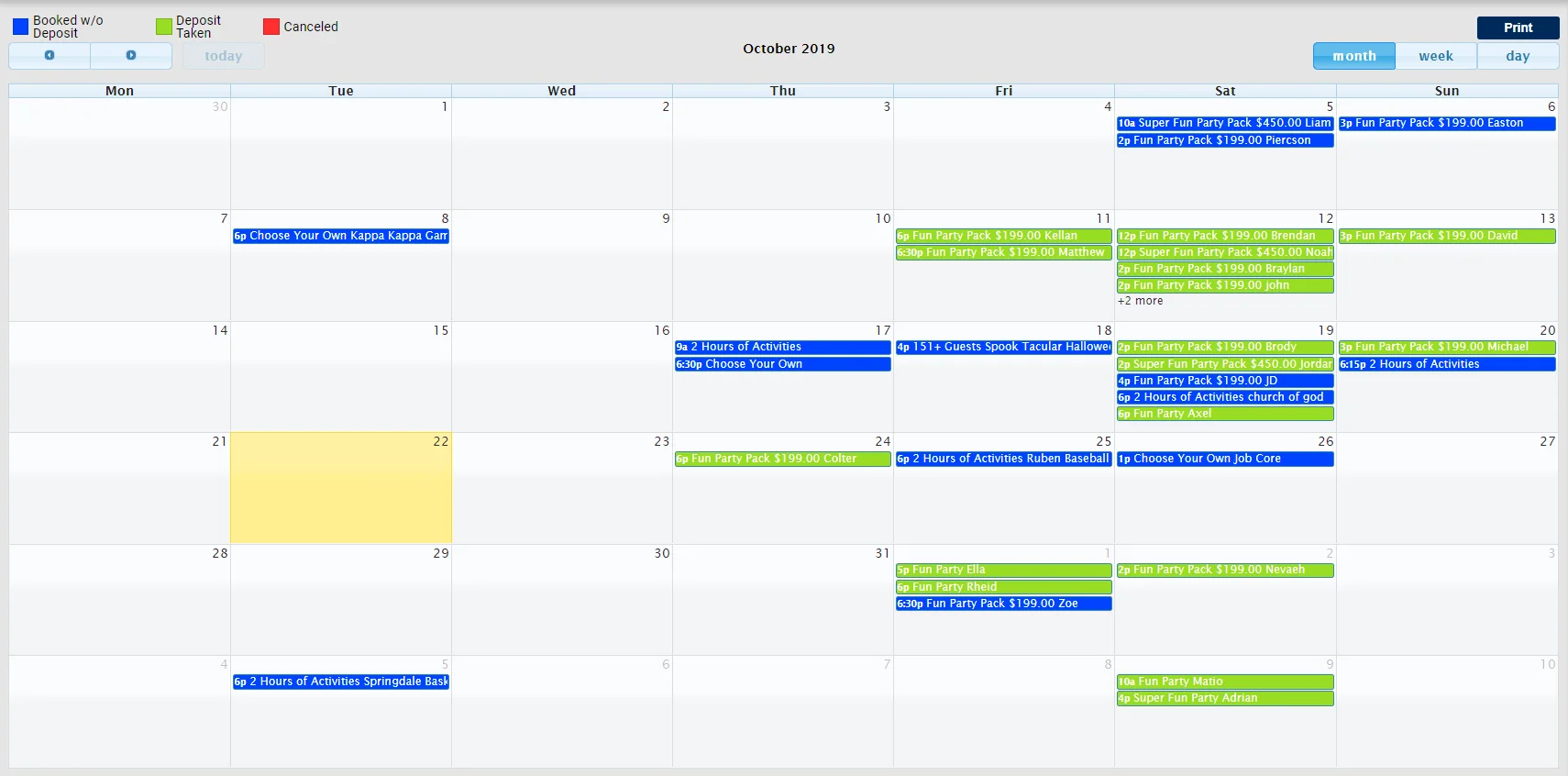 Calendar View